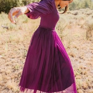 Ivy City Co Florence Dress In Plum